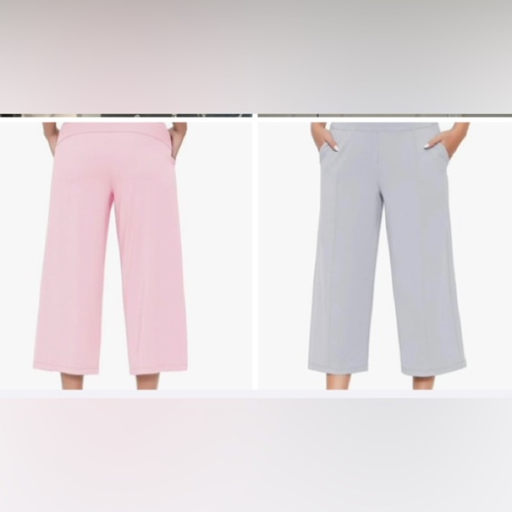 Lot of 2 yoga capris pink and gray